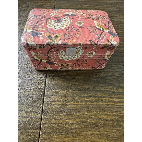 Pink Floral Jewelry Box with Mirror New in Box Giftable - Picture 3 of 5